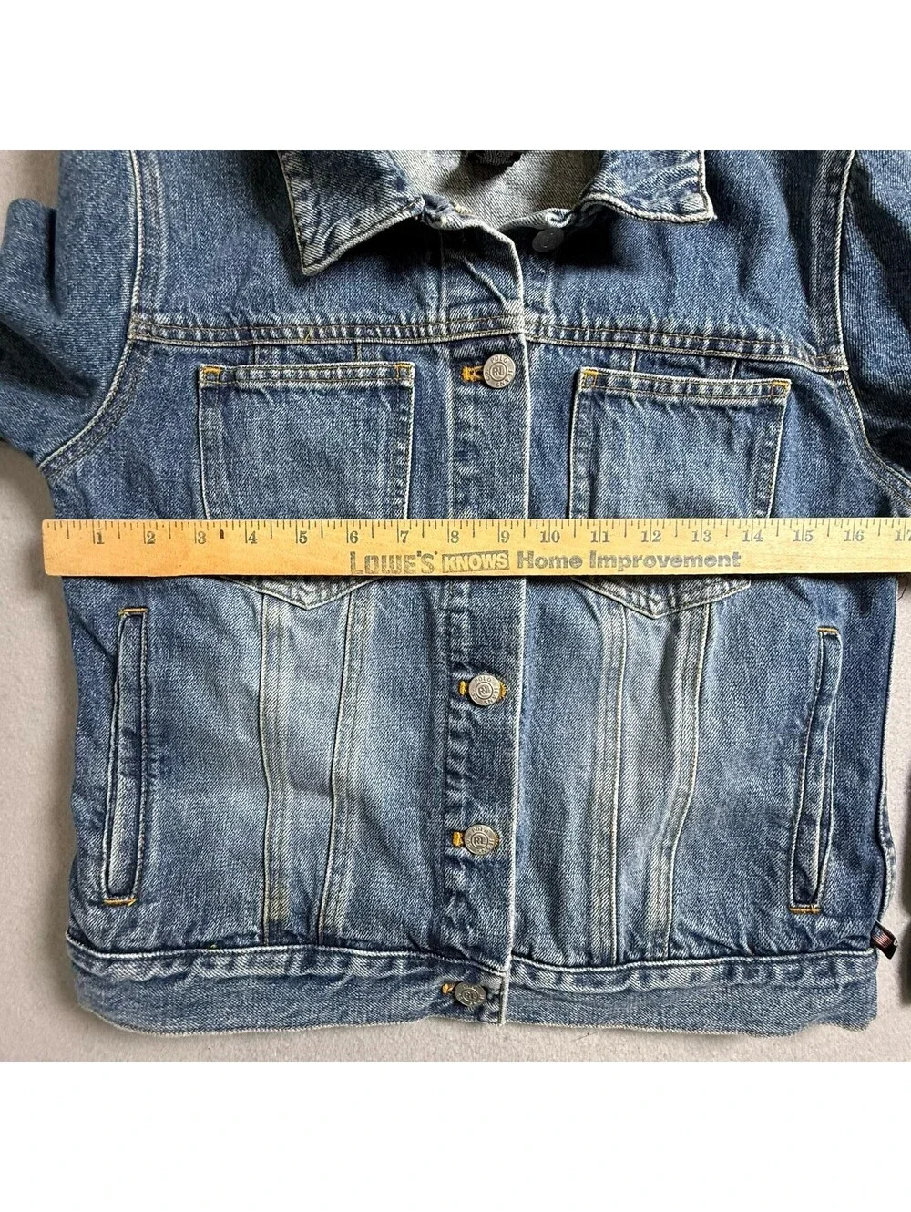 Polo Ralph Lauren Denim Jacket Flag Jeans Co. M Distressed USA American Patch